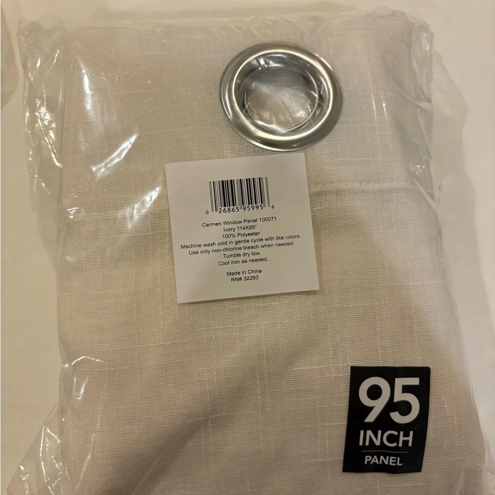 95 Inch White Curtain Panel - Picture 1 of 3